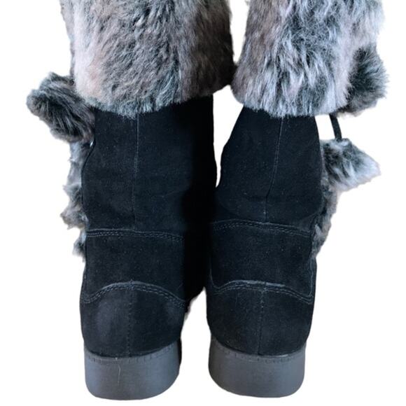 Forrest Black leather winter boots uppers faux fur trim and lining size 7.5 - Picture 5 of 10